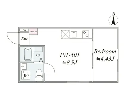 LANDMARK KIYOSUMI SHIRAKAWA(1LDK/5階)の間取り写真