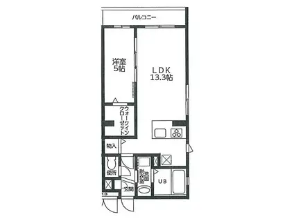 RASSURER HATAGO(1LDK/2階)の間取り写真