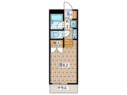 ジュネパレス座間第01(1K/1階)の間取り写真