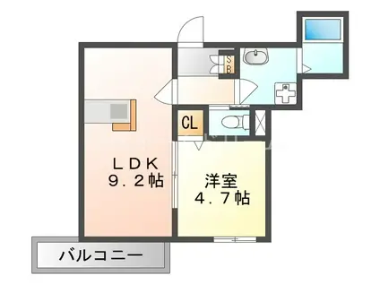 CHEF-DOEUVRE DAINICHI(1LDK/2階)の間取り写真