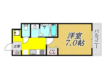 AILE南塚口V(1K/3階)の間取り写真