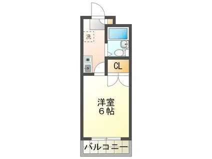 メビウスAIR(1K/1階)の間取り写真