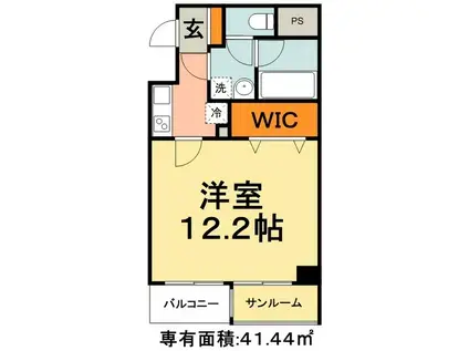 ジェネラス・パレス(1K/3階)の間取り写真