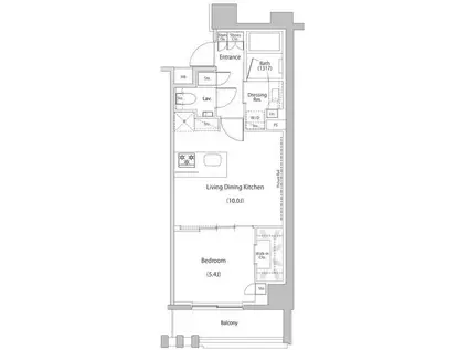 ザ・パークハビオ文京江戸川橋(1LDK/8階)の間取り写真