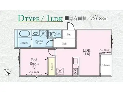 アスール蓮沼(1LDK/3階)の間取り写真