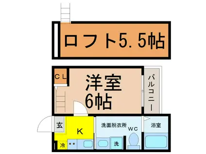 LOFT8名駅(1K/2階)の間取り写真