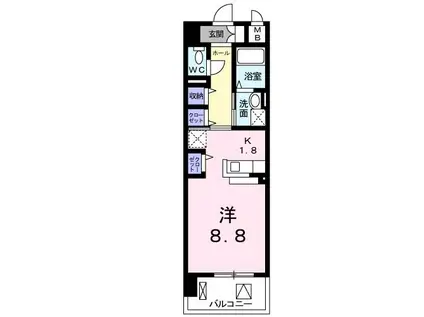 エクセレントファミーリー柏の葉(ワンルーム/10階)の間取り写真