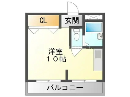 エスポワールKADOMA(ワンルーム/3階)の間取り写真