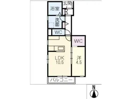 守山区守山三丁目計画B棟(1LDK/1階)の間取り写真
