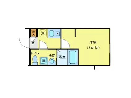 URBAN LUXE(1K/3階)の間取り写真