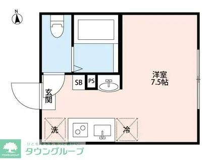 HIM-HAPPYLAND(ワンルーム/2階)の間取り写真