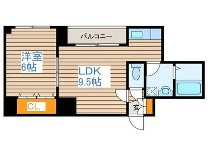 キャトレール中島公園(1LDK/3階)の間取り写真