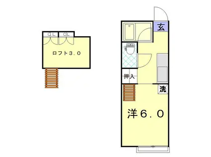 ラ フォレスタ上小島(ワンルーム/2階)の間取り写真