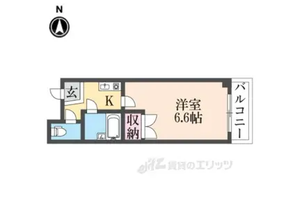 ベルクレストおくだ(1K/5階)の間取り写真