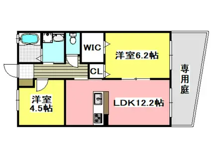 ピュアコート原町(2LDK/2階)の間取り写真