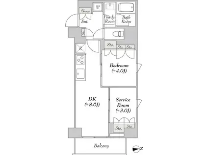 ミリアレジデンス両国 100(1SLDK/11階)の間取り写真