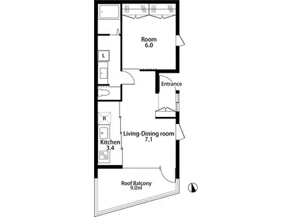 THE TERRACE(1LDK/2階)の間取り写真