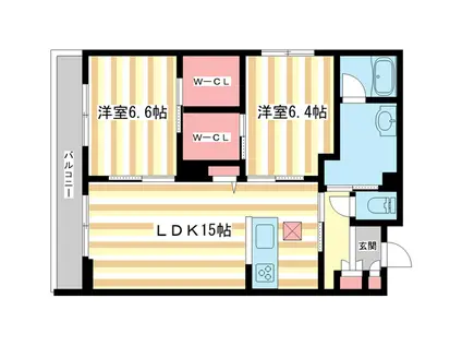 シャーメゾンフゥ(2LDK/1階)の間取り写真