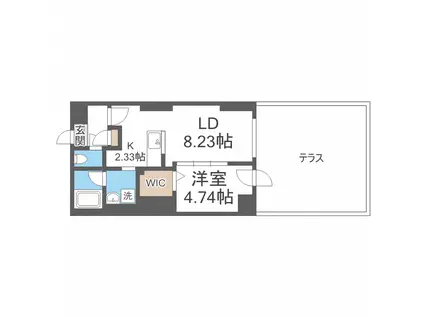 S-RESIDENCE近代美術館前(1LDK/1階)の間取り写真