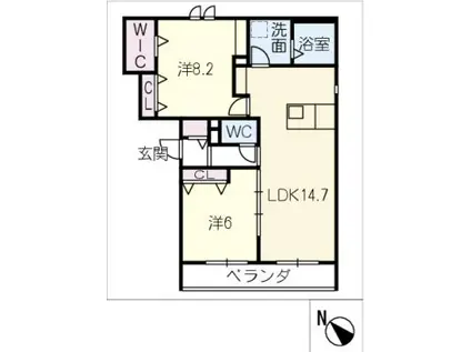 メゾンブラン千種(2LDK/2階)の間取り写真