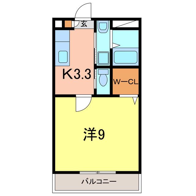 サンメゾン弘栄(1K/1階)の間取り写真