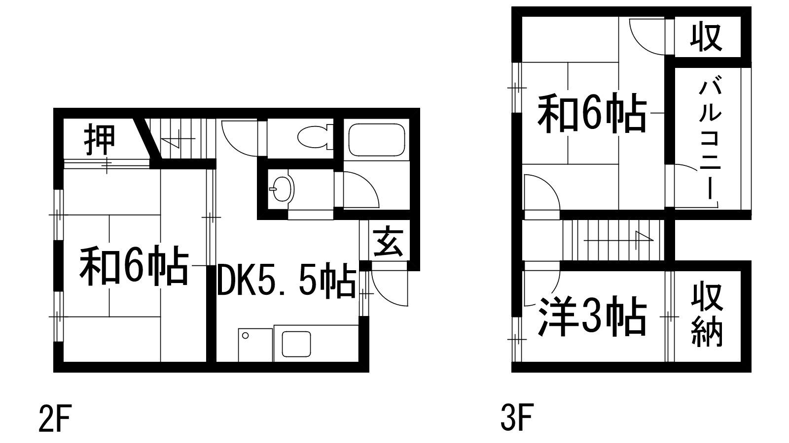 畑ハイツ(2SDK/2階)の間取り写真