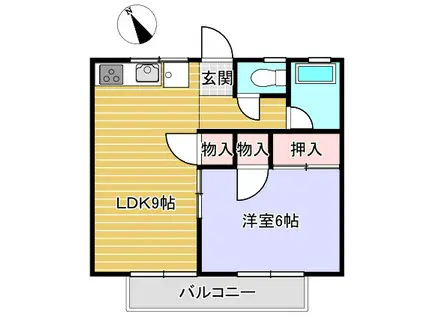 メゾン・コム(1LDK/2階)の間取り写真
