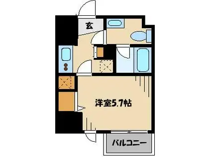 ライブコート草加(1K/11階)の間取り写真