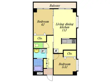 PALAZZO(2LDK/4階)の間取り写真