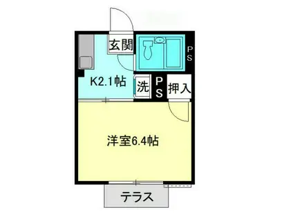 シティハイムファミリア(1K/1階)の間取り写真