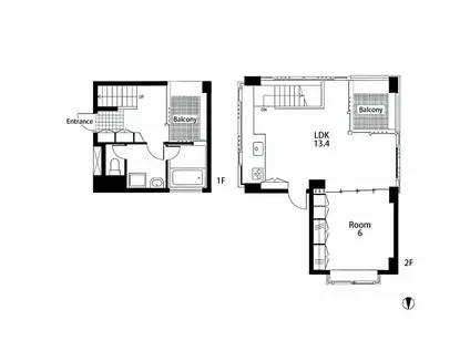 URBANO(1LDK/1階)の間取り写真