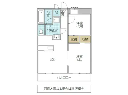 OUTLOOK KASAHARA(2LDK/2階)の間取り写真