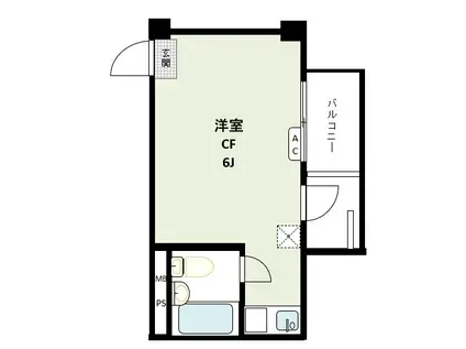 ジュエル浜離宮(ワンルーム/6階)の間取り写真