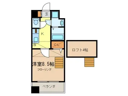 ピュアレジデンス(1K/2階)の間取り写真