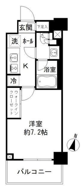 JP NOIE亀戸(1K/4階)の間取り写真