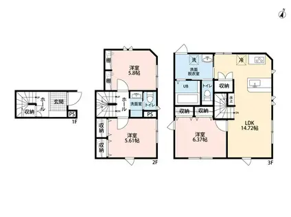 RIOVE北千住(3LDK/2階)の間取り写真