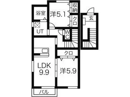 MEMORY(2LDK/2階)の間取り写真
