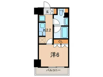 CITY LUX TOBE(1K/8階)の間取り写真