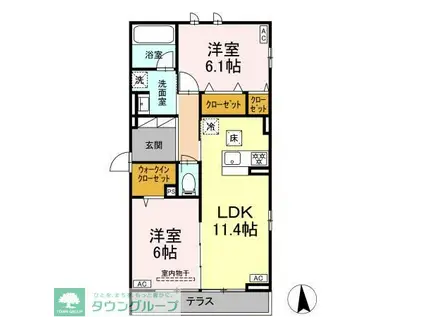 D-ROOM東葛西(2LDK/1階)の間取り写真