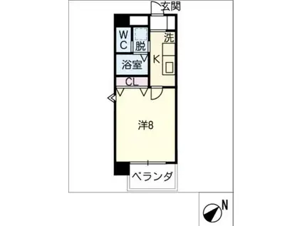 SHINKO TASHIRO(1K/9階)の間取り写真