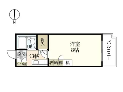 藤崎ビルⅢ(1K/4階)の間取り写真