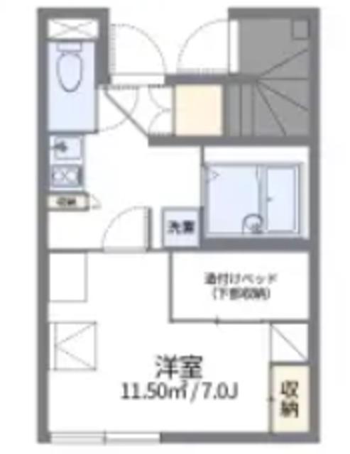 レオパレスのぼり川(1K/1階)の間取り写真