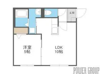 ライズEN17(1LDK/3階)の間取り写真