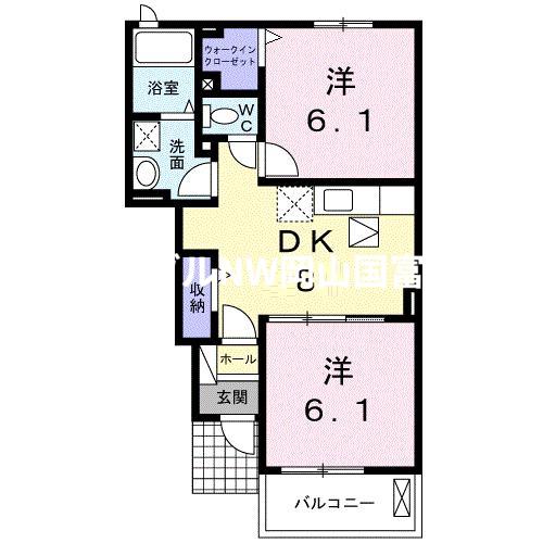 フォレスト サイド横山I(2DK/1階)の間取り写真