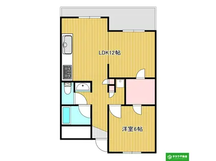 R69番館(1LDK/2階)の間取り写真