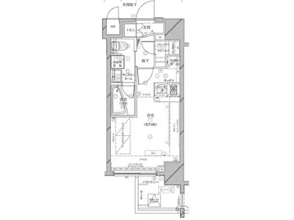 ステージファースト明大前アジールコート(1K/6階)の間取り写真