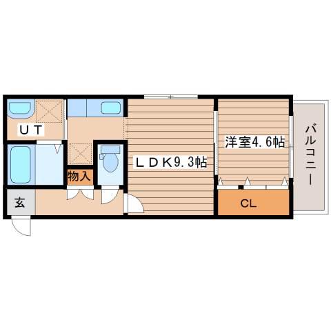セカンドアベニューB(1LDK/2階)の間取り写真