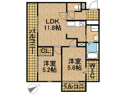 ビアン・カリテ(2LDK/3階)の間取り写真