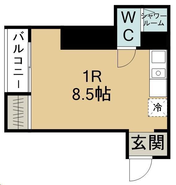 レンボーマンション(ワンルーム/3階)の間取り写真