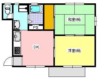 フォーブルムラタ(2DK/1階)の間取り写真